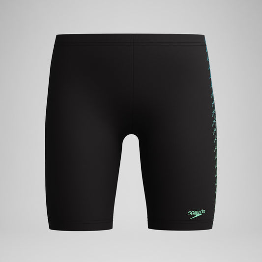 Boys Plastisol Placement Jammer Black/Green | Speedo
