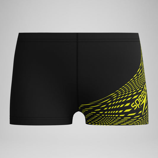 Boys' Medley Logo Aquashorts Black/Yellow | Speedo
