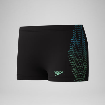 Boys Plastisol Placement Aquashorts Black/Green | Speedo