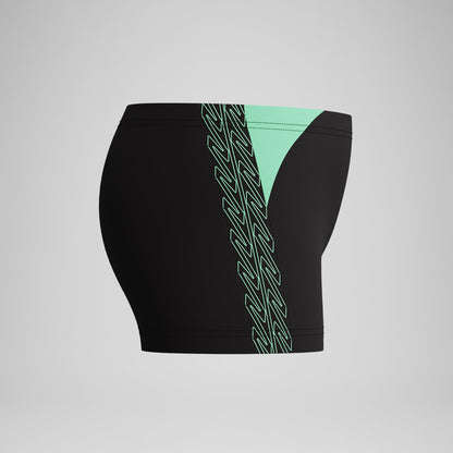 Boys Hyperboom Splice Aquashorts Black/Green | Speedo