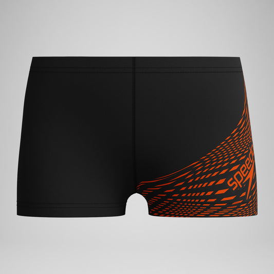 Boys' Medley Logo Aquashorts Black/Red | Speedo