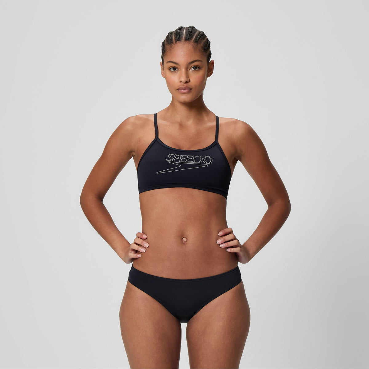 Endurance+ Logo Thinstrap Bikini Set Black | Speedo