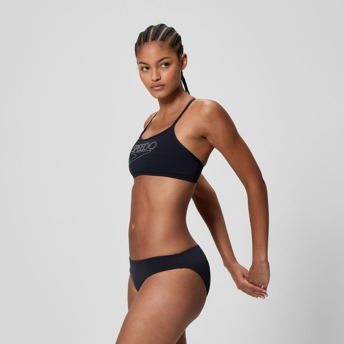 Endurance+ Logo Thinstrap Bikini Set Black | Speedo
