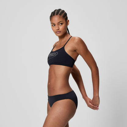 Endurance+ Logo Thinstrap Bikini Set Black | Speedo