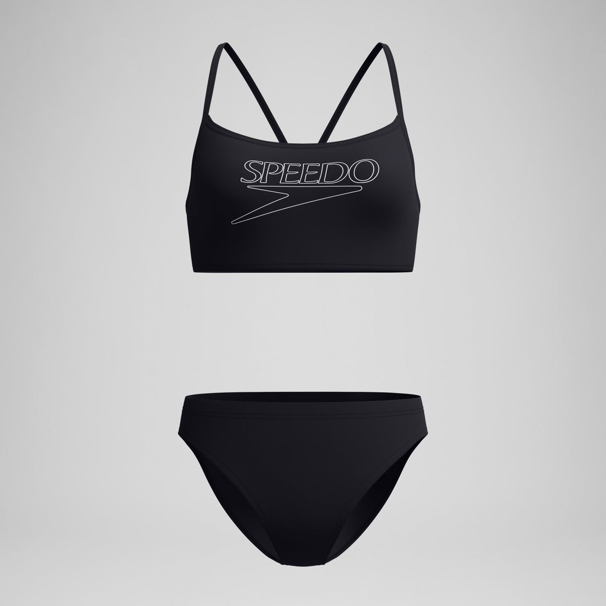 Endurance+ Logo Thinstrap Bikini Set Black | Speedo