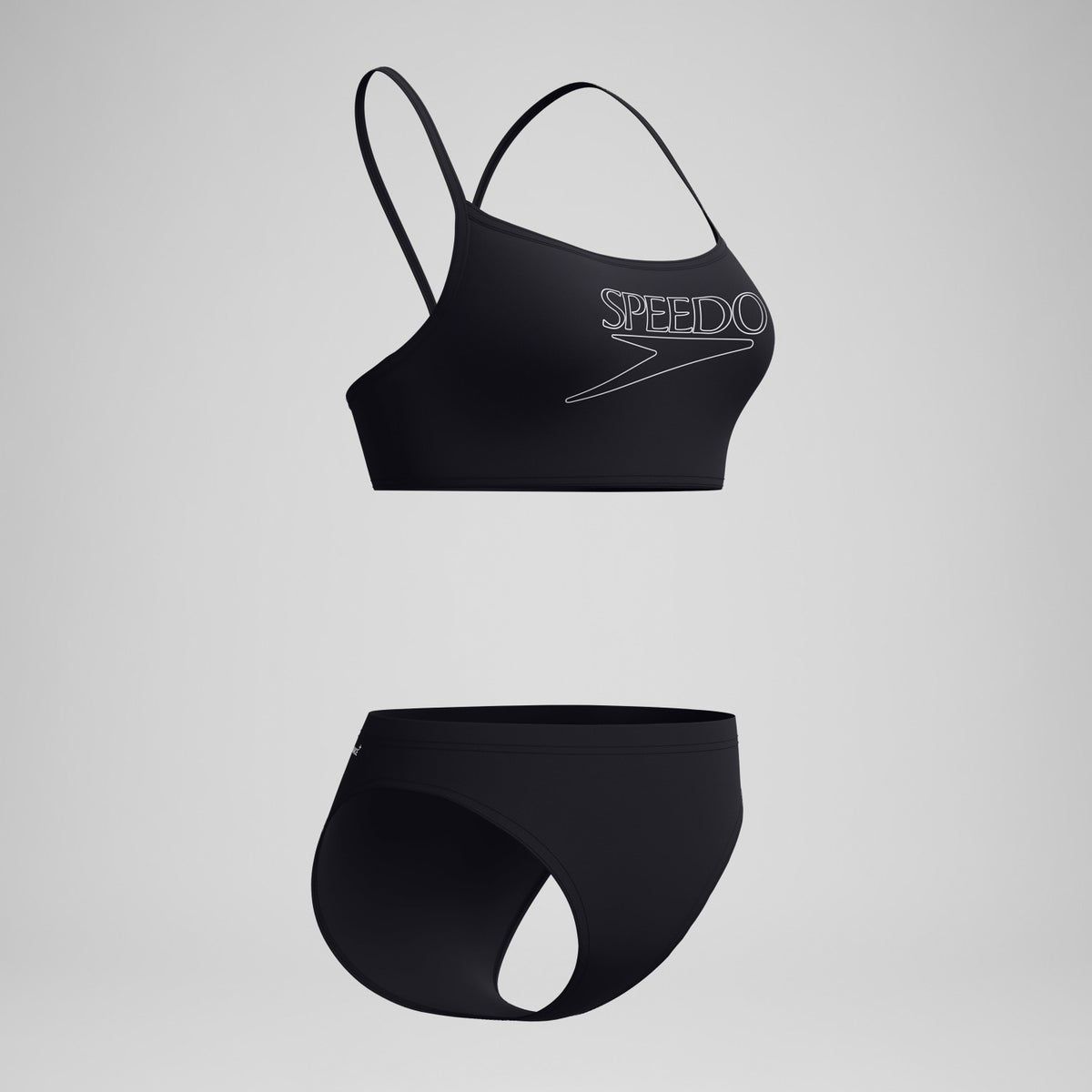 Endurance+ Logo Thinstrap Bikini Set Black | Speedo