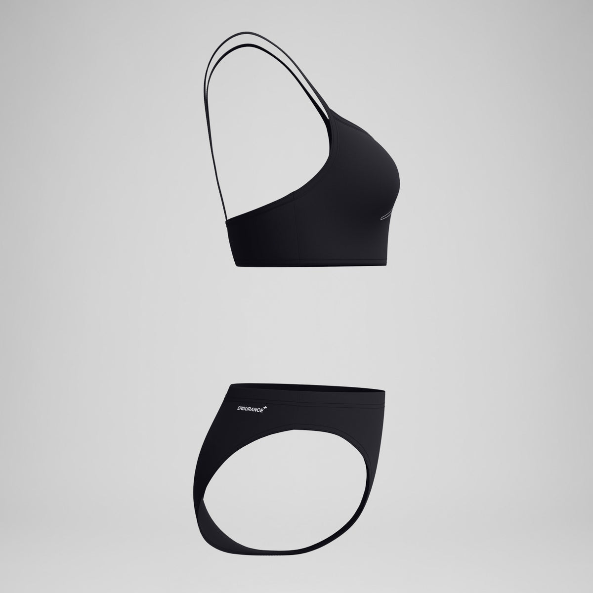 Endurance+ Logo Thinstrap Bikini Set Black | Speedo