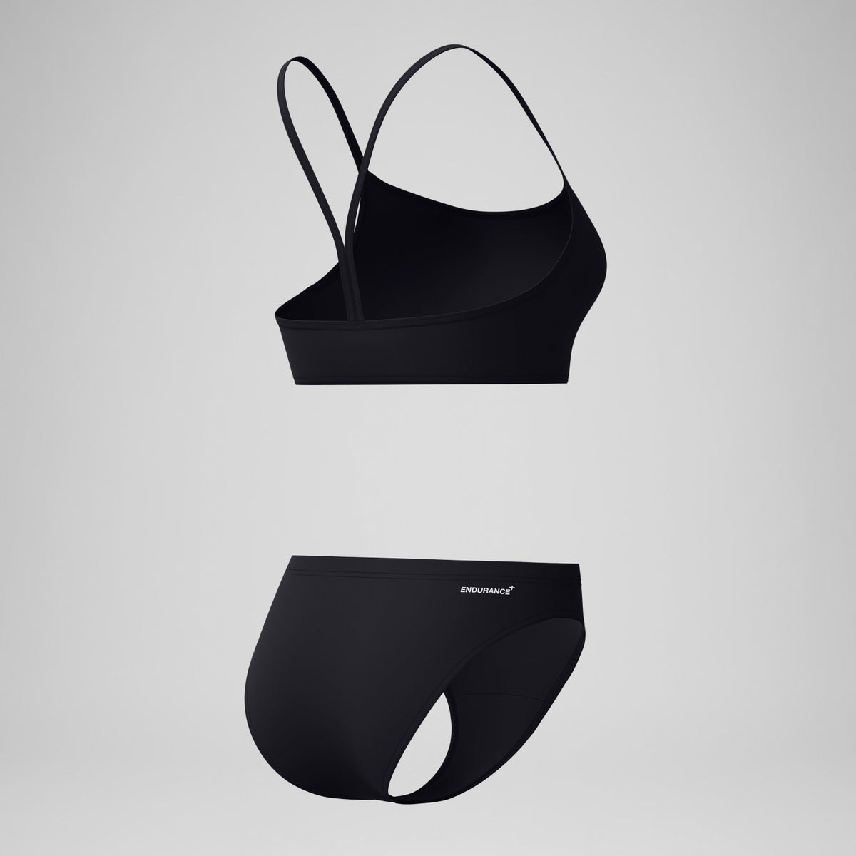 Endurance+ Logo Thinstrap Bikini Set Black | Speedo