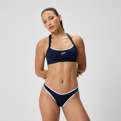 Jetstream Texture Scoop Bikini Bottom Navy/White | Speedo