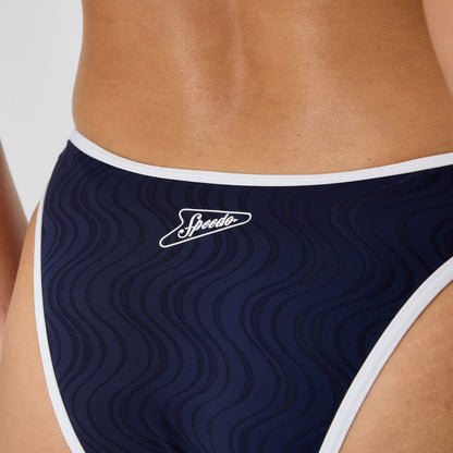 Jetstream Texture Scoop Bikini Bottom Navy/White | Speedo