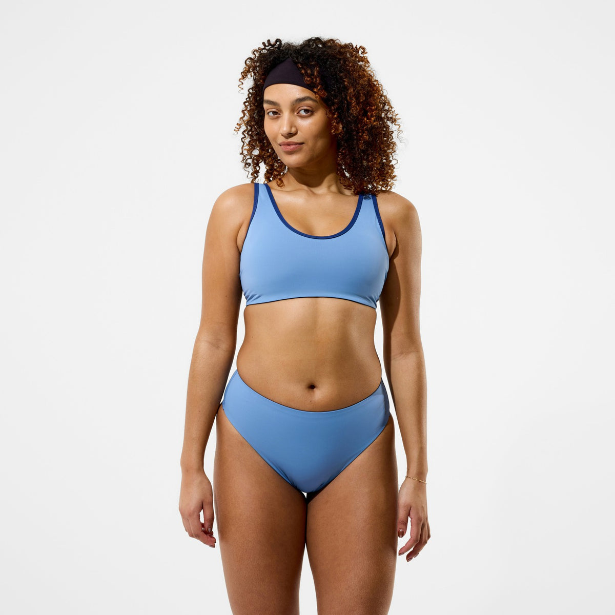 Sculpture Boom Back Bikini Top Grey/Blue | Speedo