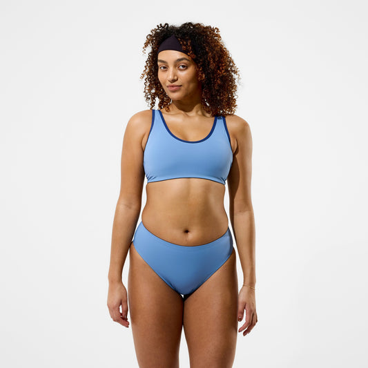 Sculpture Boom Back Bikini Top Grey/Blue | Speedo