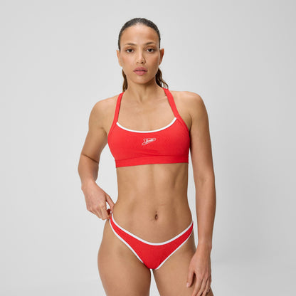Jetstream Textured Crossback Bikini Top Red/White | Speedo