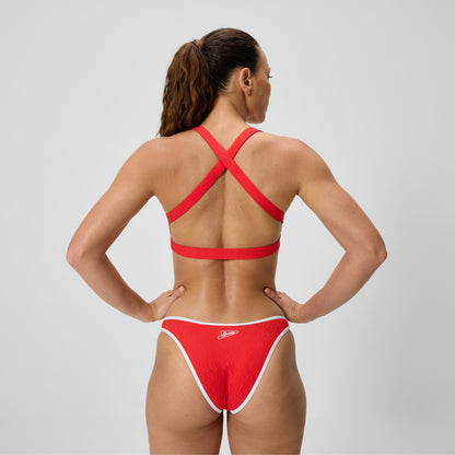 Jetstream Textured Crossback Bikini Top Red/White | Speedo
