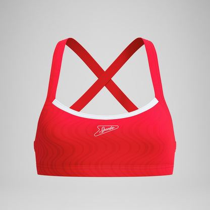Jetstream Textured Crossback Bikini Top Red/White | Speedo