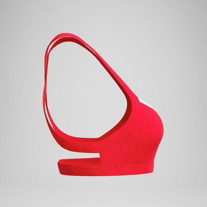 Jetstream Textured Crossback Bikini Top Red/White | Speedo