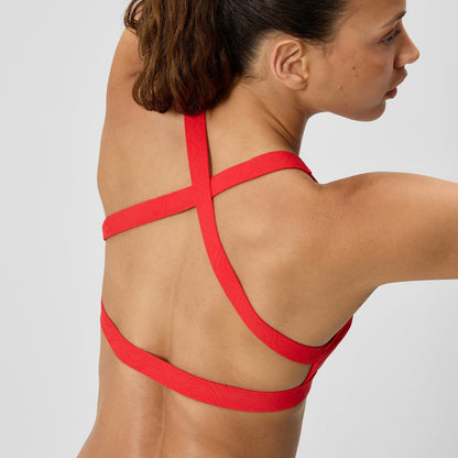 Jetstream Textured Crossback Bikini Top Red/White | Speedo