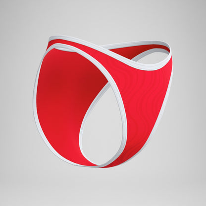 Jetstream Texture Scoop Bikini Bottom Red/White | Speedo