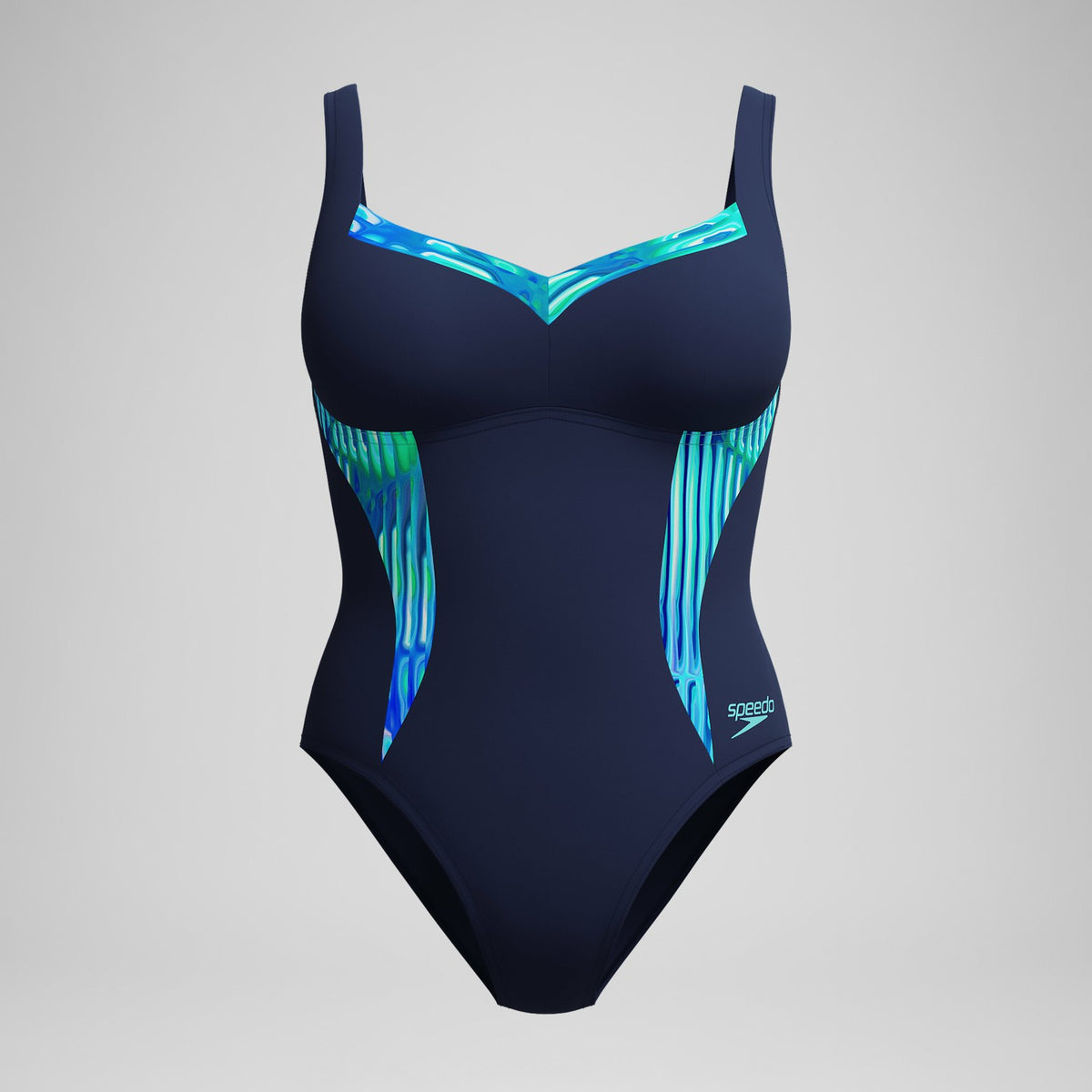 Shaping Printed LunaElustre Swimsuit Navy /Green | Speedo