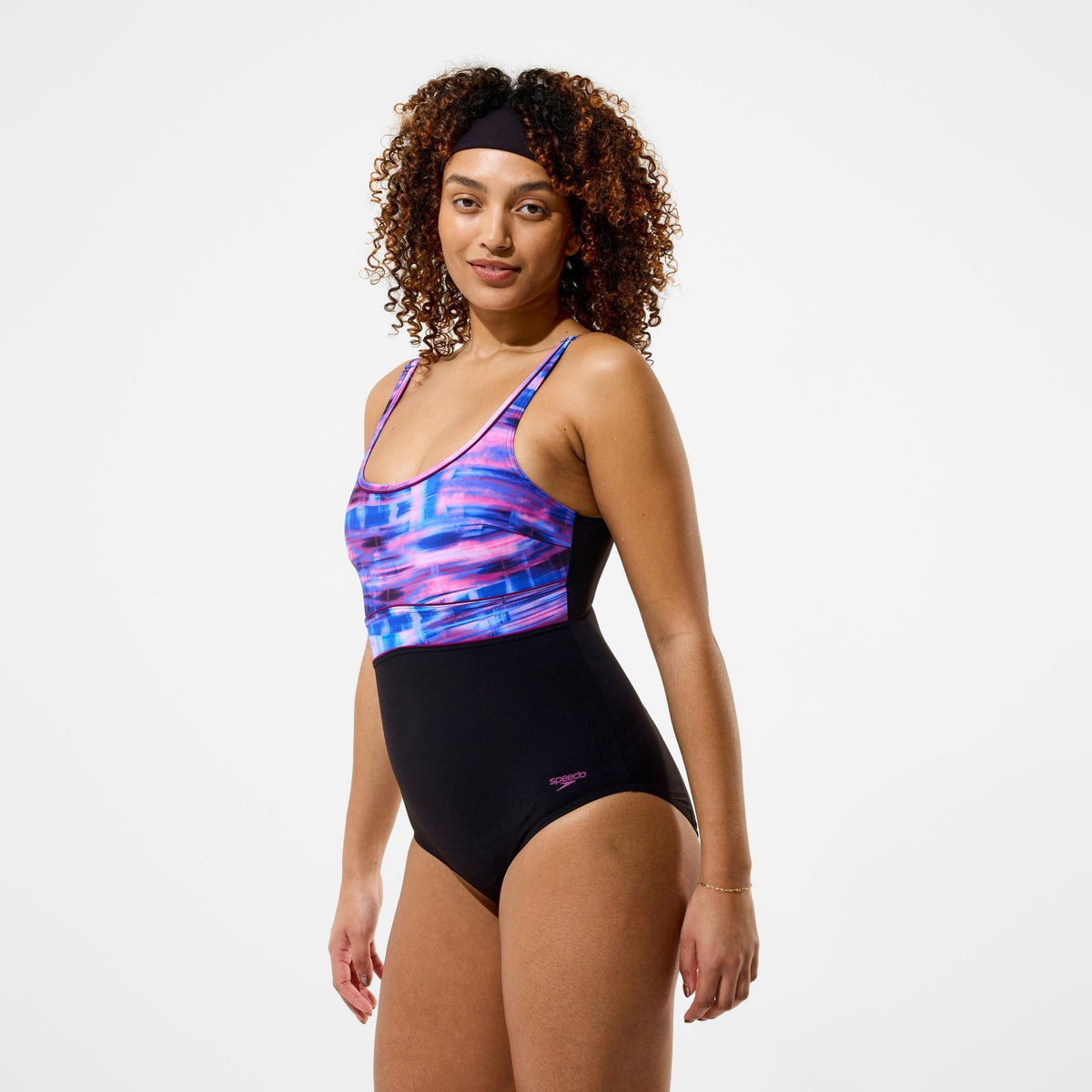 Contour Eclipse Printed Swimsuit Black/Pink | Speedo