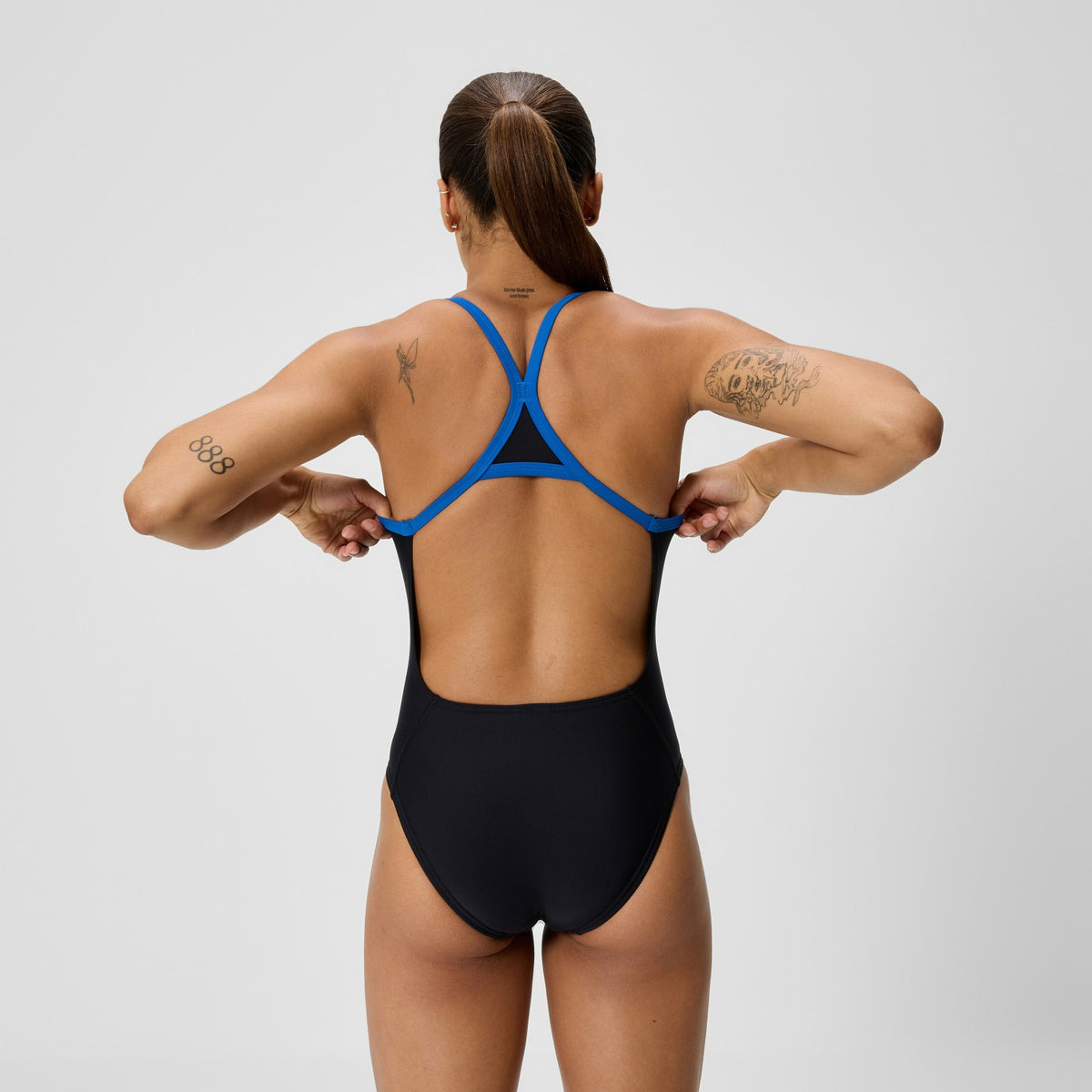 Club Training Turnback Swimsuit Black/Blue | Speedo