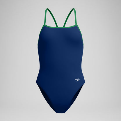 Club Training Turnback Swimsuit Navy/Green | Speedo