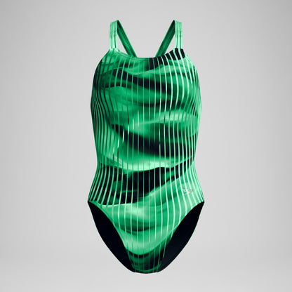 Club Training Printed Leaderback Swimsuit Green | Speedo