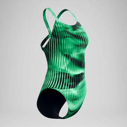 Club Training Printed Leaderback Swimsuit Green | Speedo