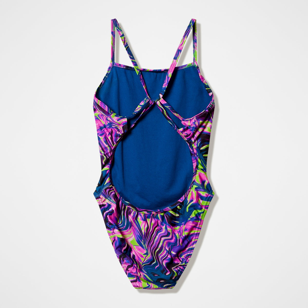 Club Training Printed Web Back Swimsuit Pink/Navy | Speedo