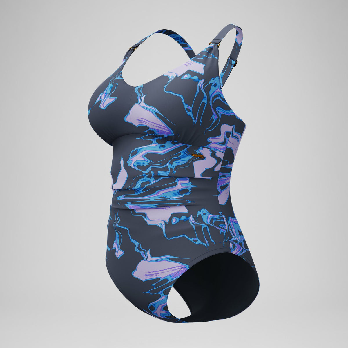 Shaping Printed V Neck Swimsuit Purple/Grey | Speedo