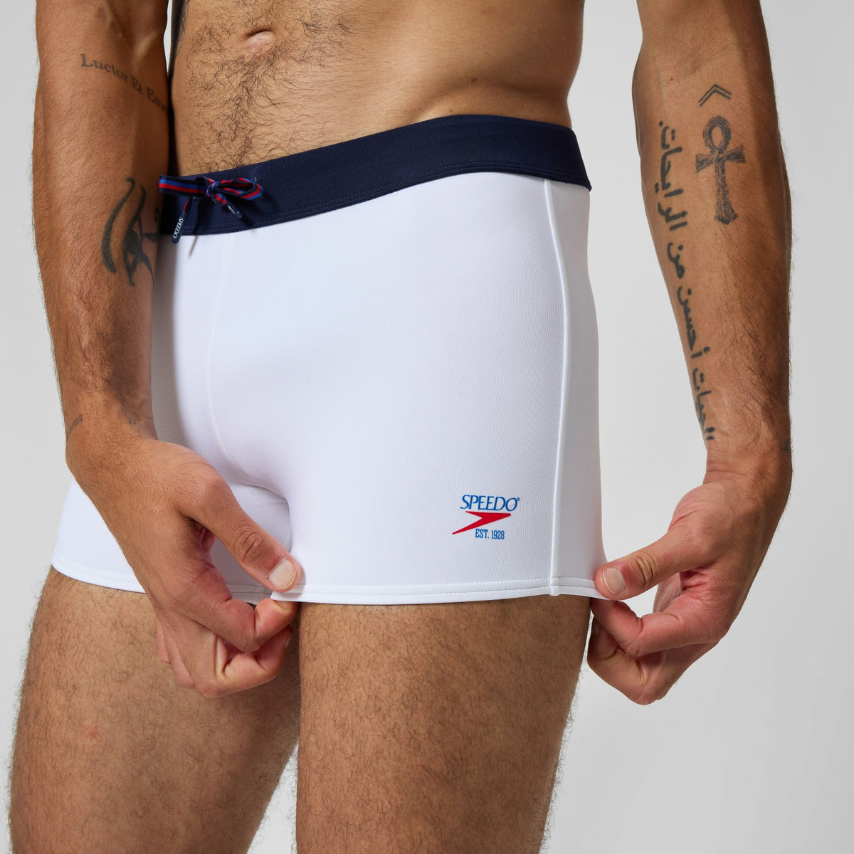 Jetstream Solid Aquashorts White/Navy | Speedo