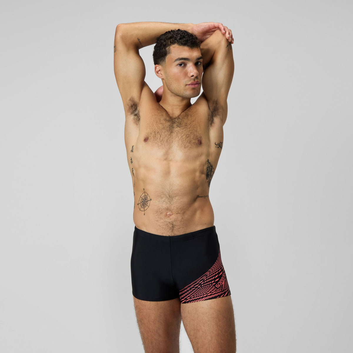 Medley Logo Aquashorts Black/Coral | Speedo