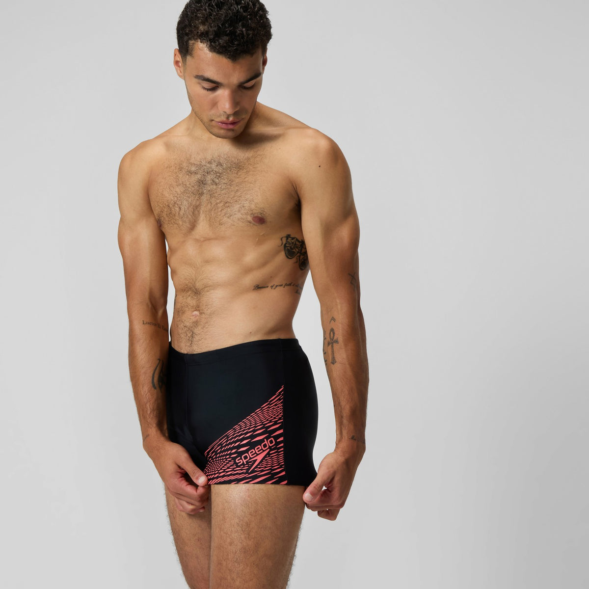 Medley Logo Aquashorts Black/Coral | Speedo