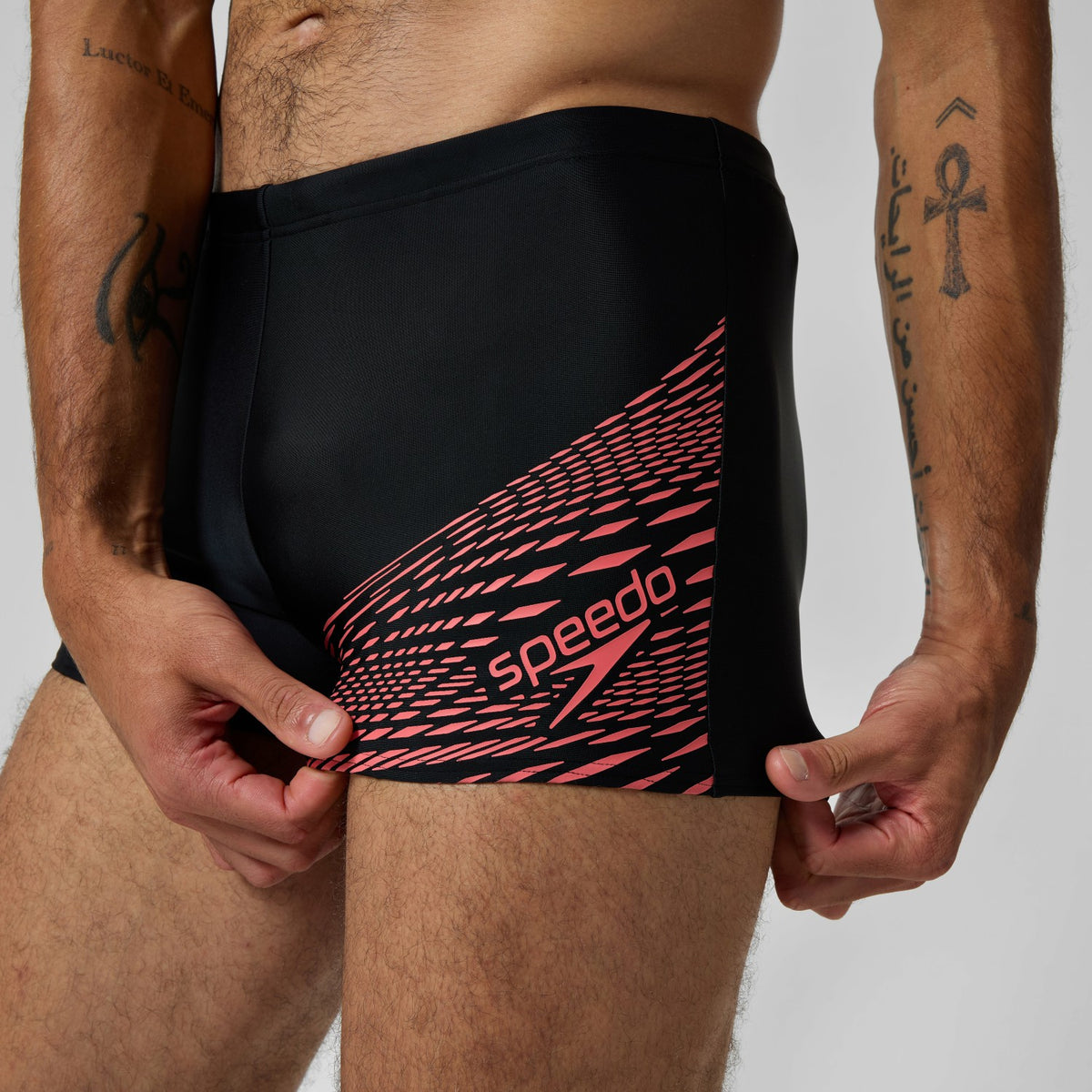 Medley Logo Aquashorts Black/Coral | Speedo
