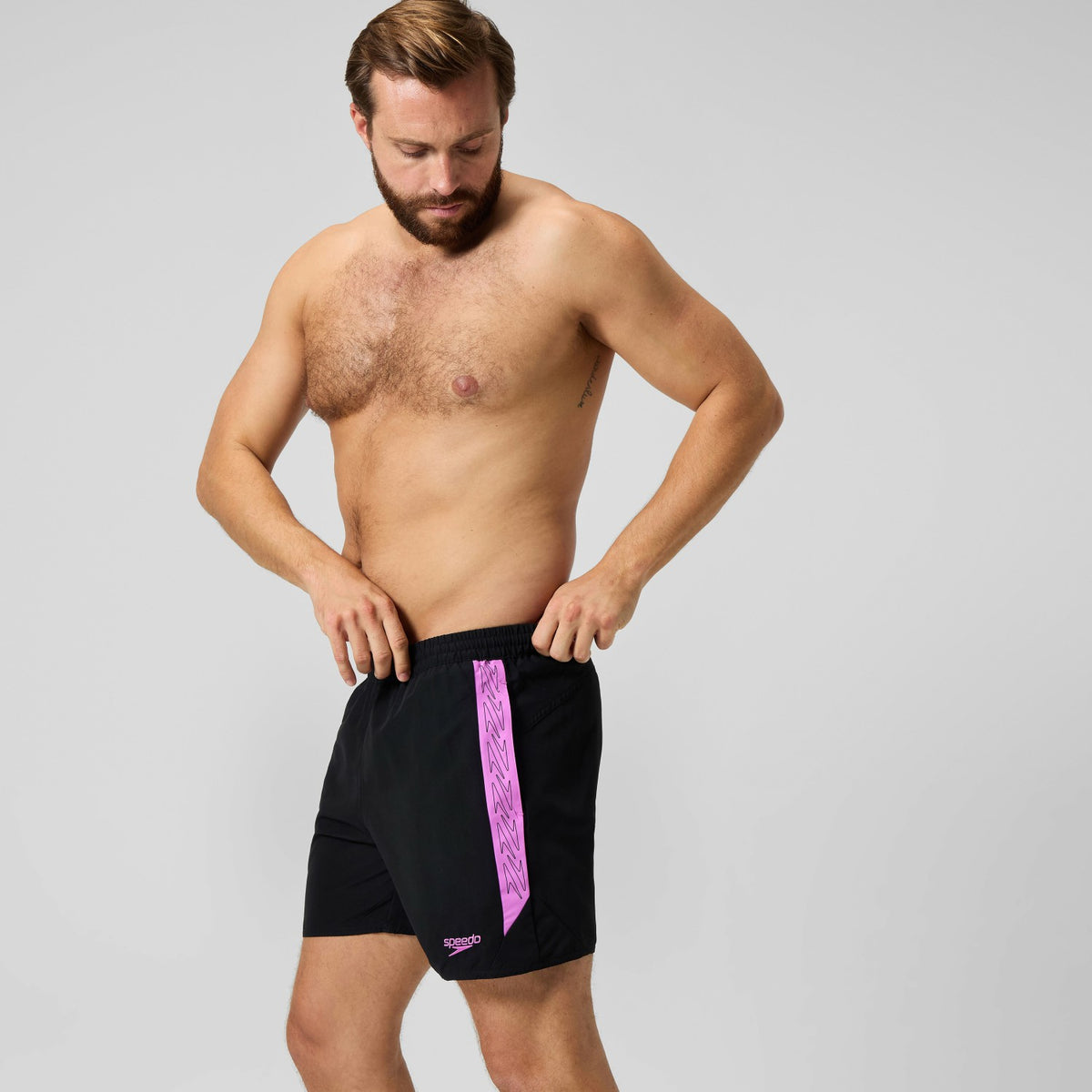 HyperBoom Splice Swim Shorts Black/Pink | Speedo
