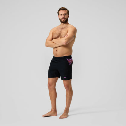 Xpress Lite Panel Swim Shorts Black/Pink | Speedo
