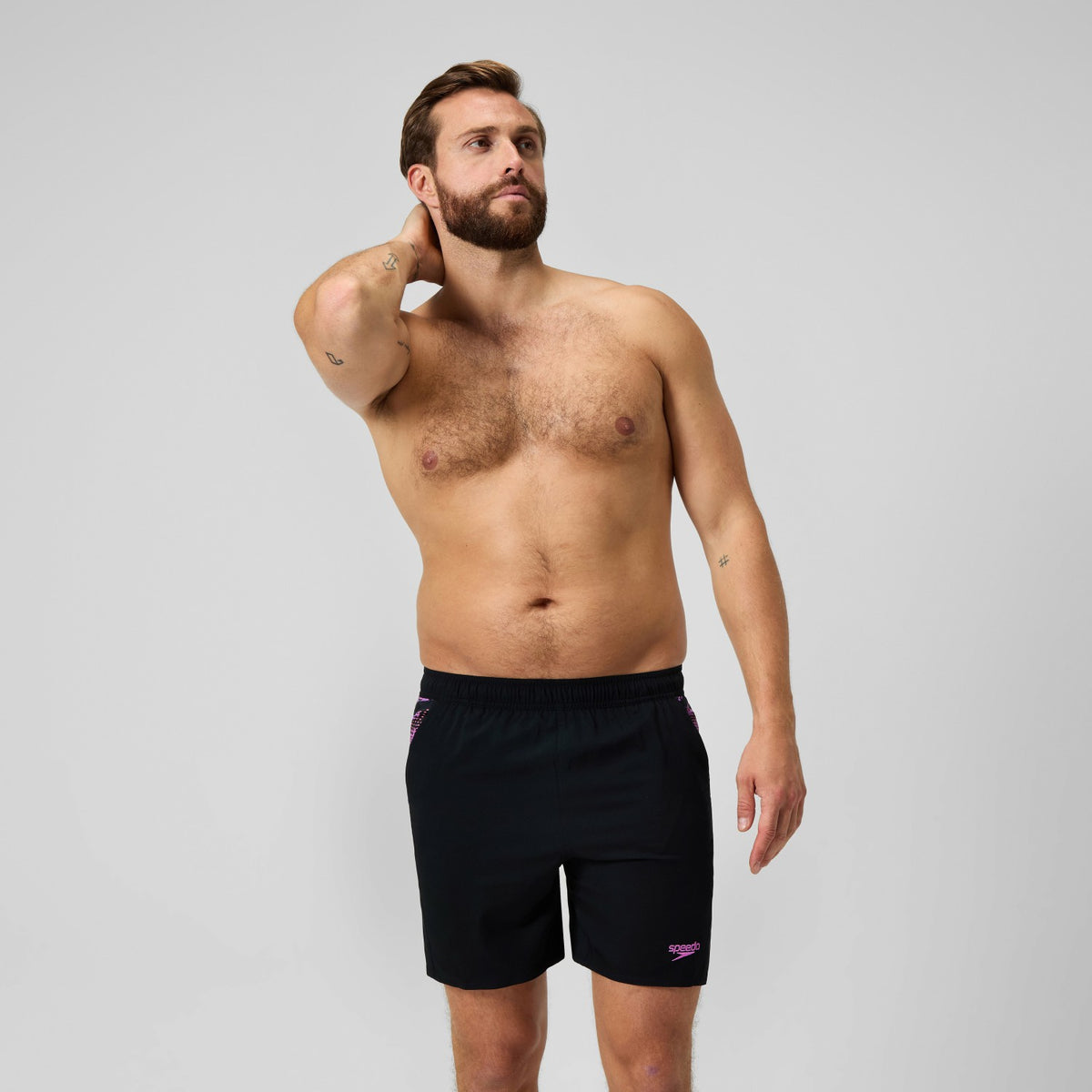 Xpress Lite Panel Swim Shorts Black/Pink | Speedo