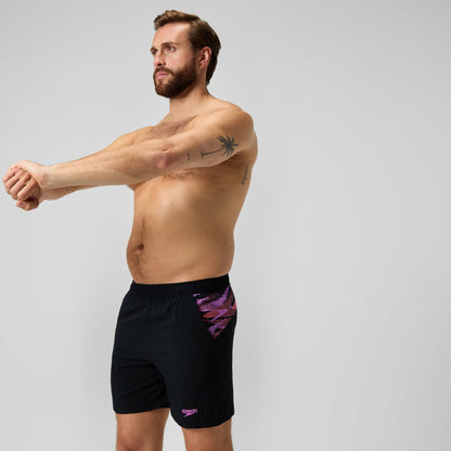 Xpress Lite Panel Swim Shorts Black/Pink | Speedo