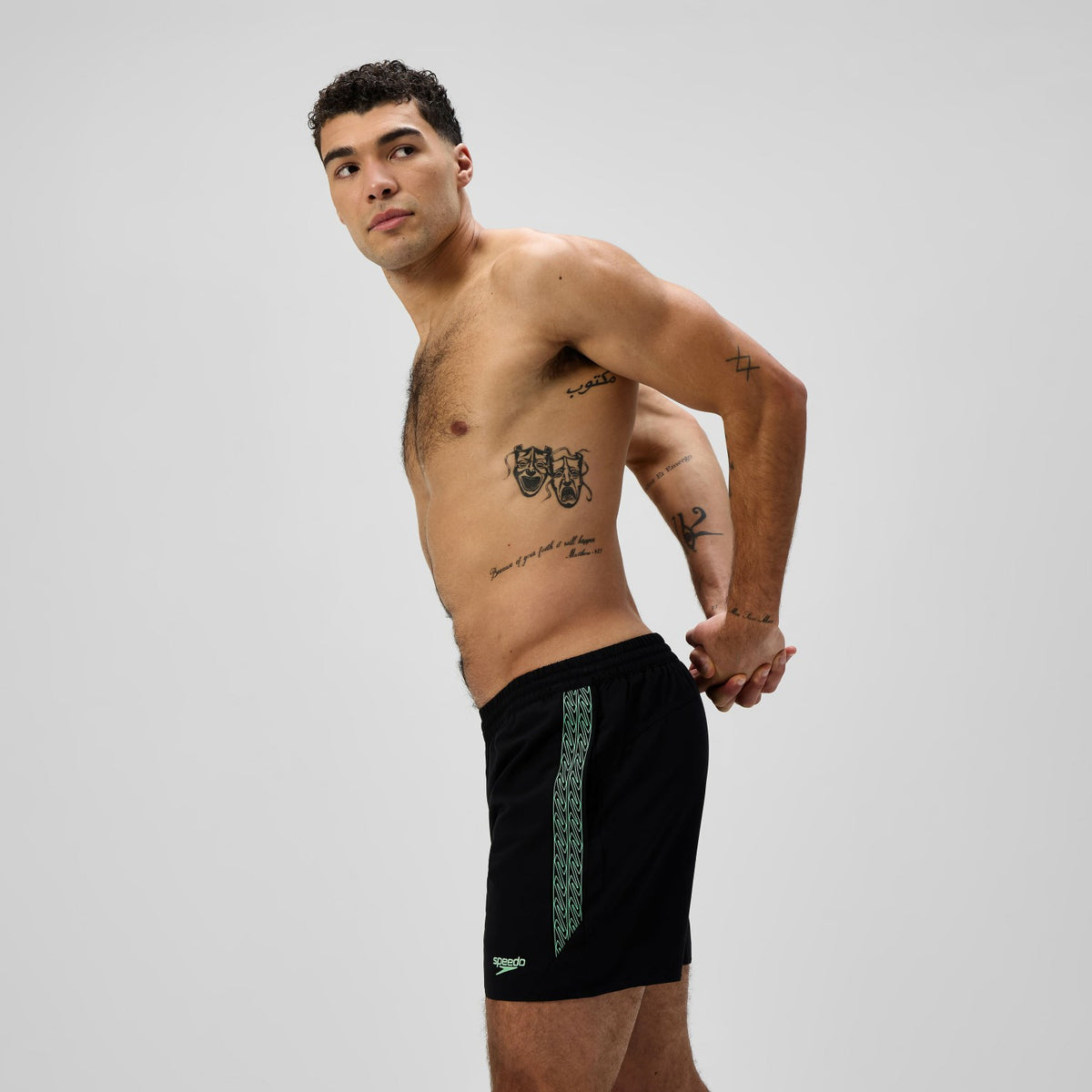 Hyperboom Splice Swim Shorts Black/Green | Speedo