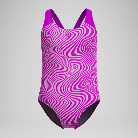 Girls' Digital Printed Splashback Swimsuit Pink | Speedo