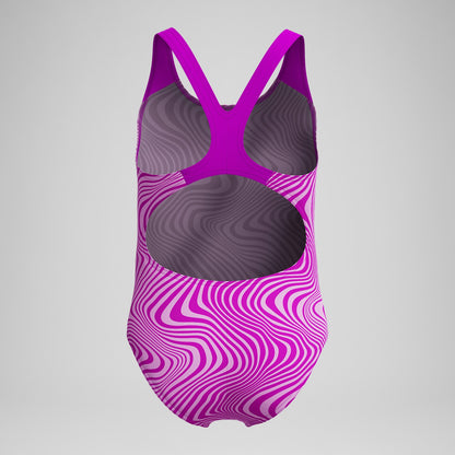 Girls' Digital Printed Splashback Swimsuit Pink | Speedo