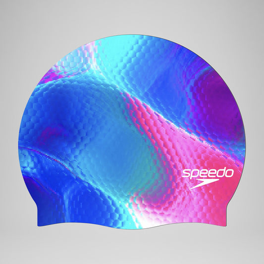 Adult Printed Silicone Cap Blue | Speedo
