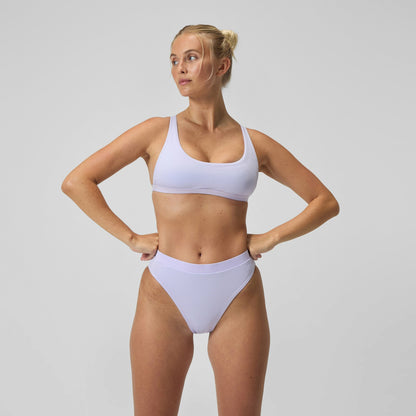 FLU3NTE Solid Hi Waist Bikini Bottom Lilac | Speedo