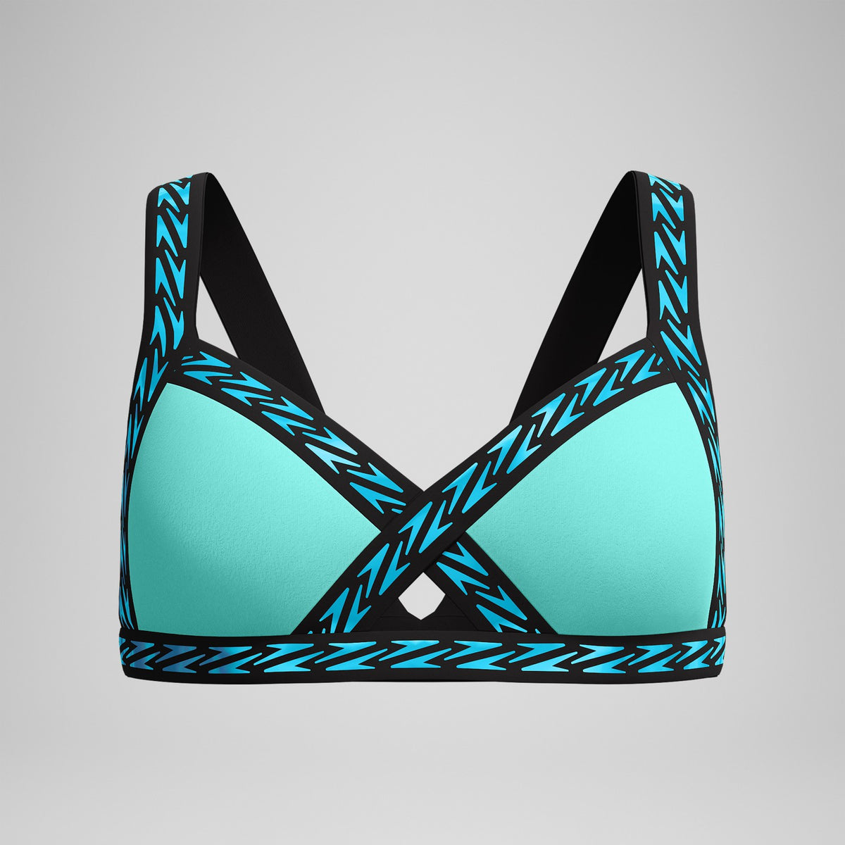 FLU3NTE Logo Elastic Bikini Top Turquoise | Speedo