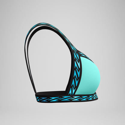 FLU3NTE Logo Elastic Bikini Top Turquoise | Speedo