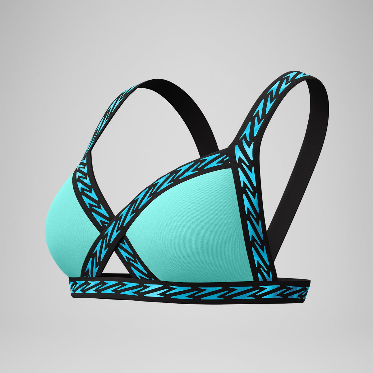 FLU3NTE Logo Elastic Bikini Top Turquoise | Speedo