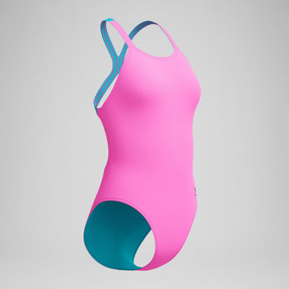 Club Training Powerback Swimsuit Pink/Blue | Speedo