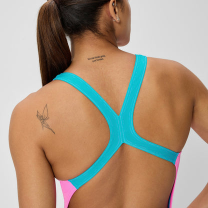 Club Training Powerback Swimsuit Pink/Blue | Speedo