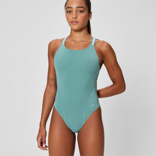 V Class Performance Back Swimsuit Storm Green | Speedo