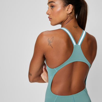 V Class Performance Back Swimsuit Storm Green | Speedo